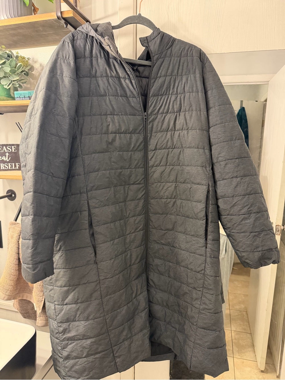 torrid Black Quilted Hooded Long Puffer Coat